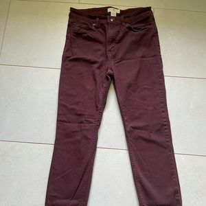 H & M maroon jeans